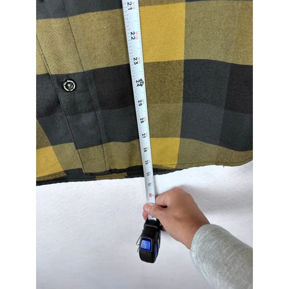 NWOT Dixxon Flannel Co The Journey Size Small Black Yellow Plaid Shirt